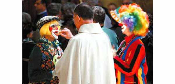 Clowns Receive Communion